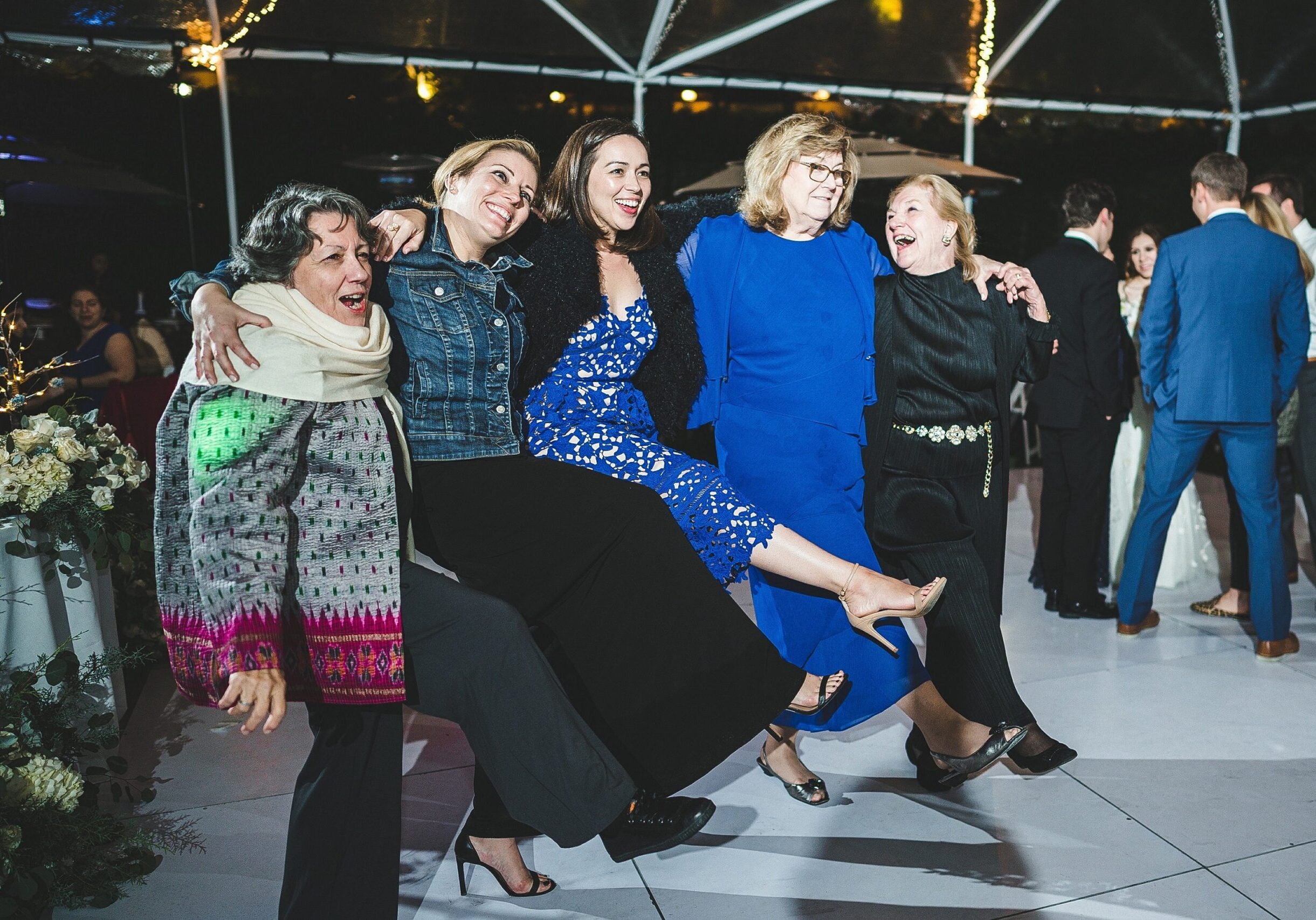 wedding guests on the dance floor